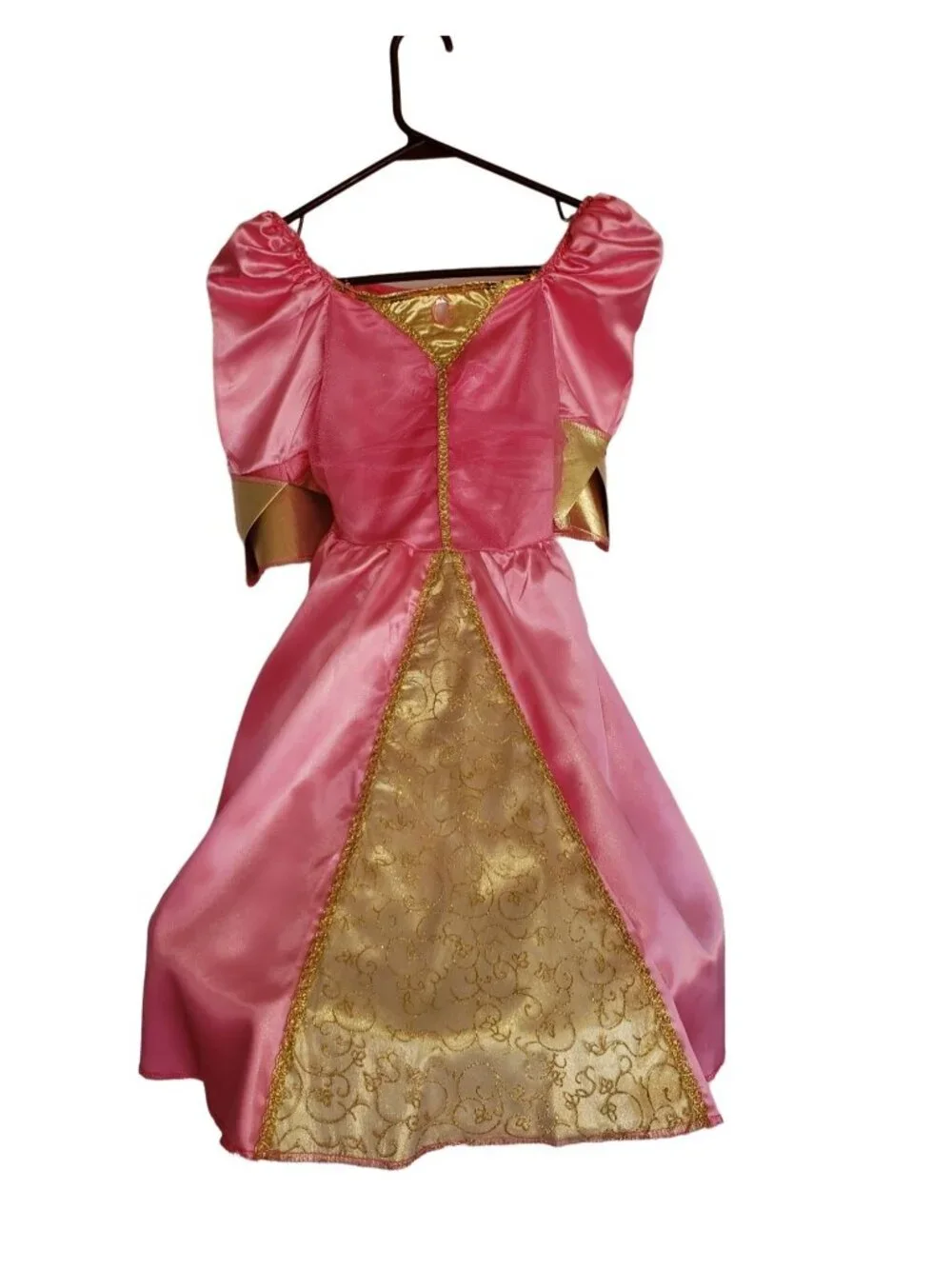 Disney Aurora Sleeping Beauty Costume S Pink Gold Satin Gloves Halloween Cosplay